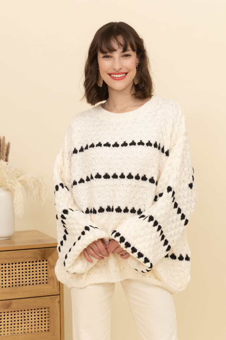 Mayorista Inspiration Studio - Jersey de punto oversize con estampado de rayas