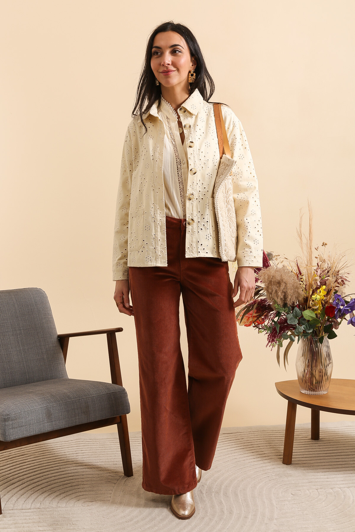 Wholesaler Inspiration Studio - Cotton jacket with openwork patterns.