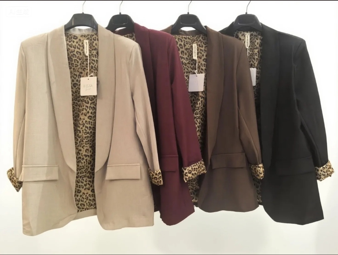 Mayorista INSTA GIRL 1 - Blazer con forro de estampado de leopardo
