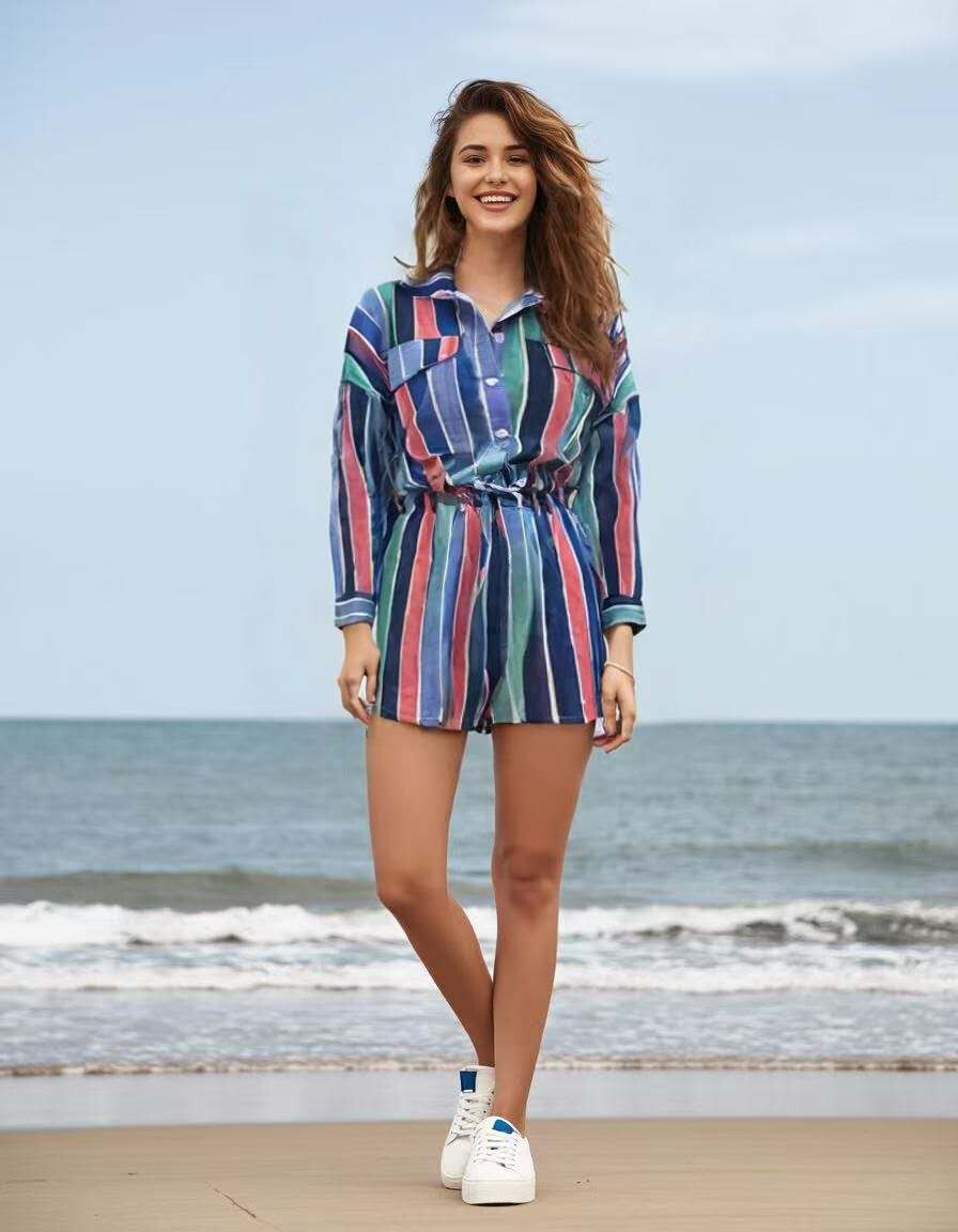 Wholesaler INSTA GIRL 1 - Hitting and printed shorts set