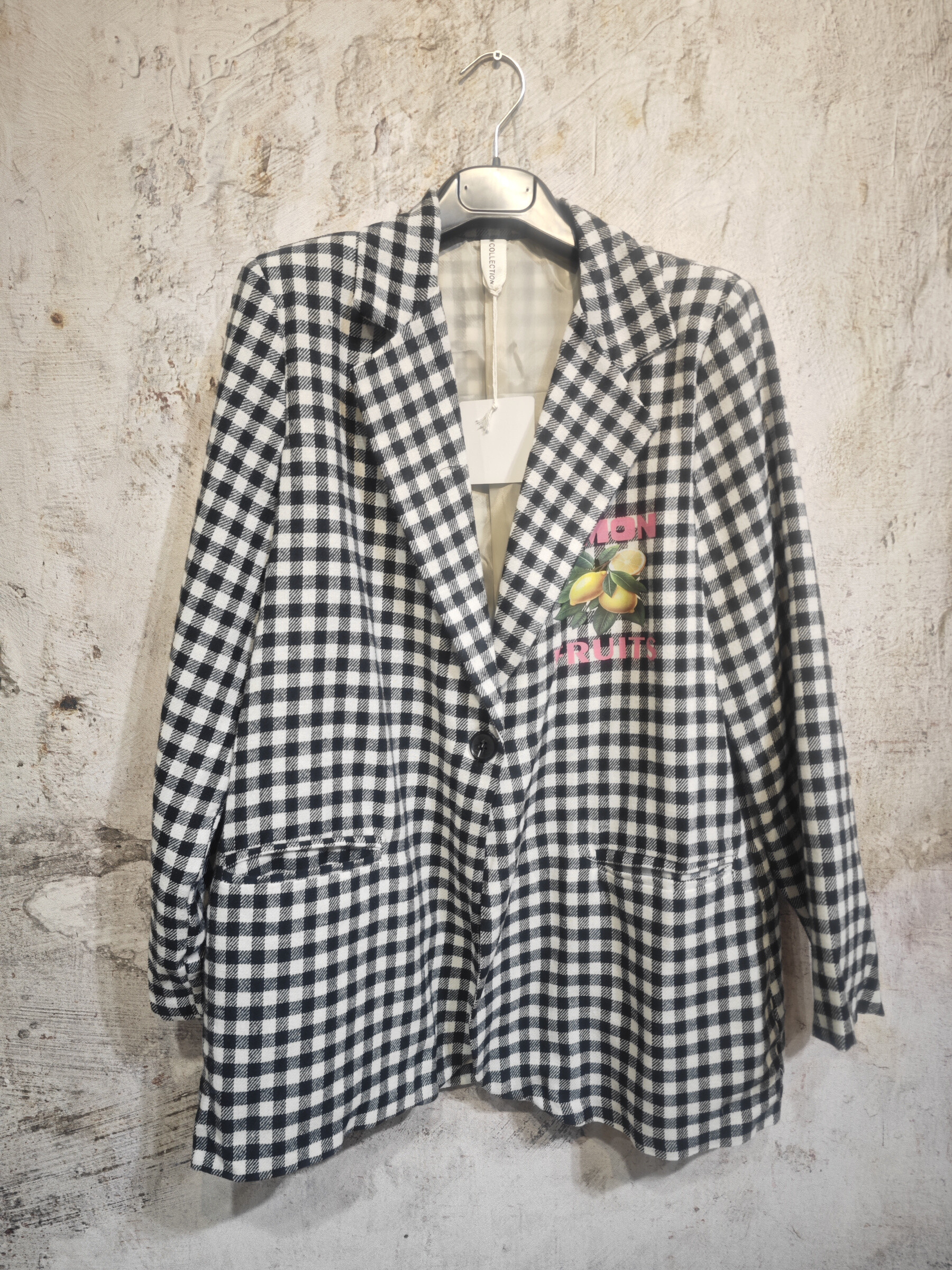 Großhändler INSTA GIRL 1 - Elegant Blazer karierte mit "Kirschen"
