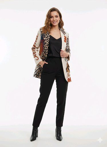 Wholesaler INSTA GIRL - Chic blazer with LEOPARD print