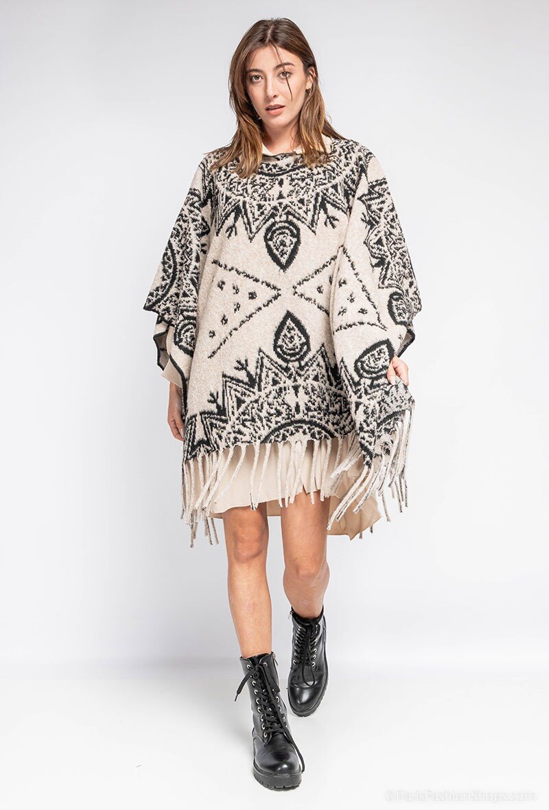 Wholesaler INSTA GIRL 1 - Printed poncho