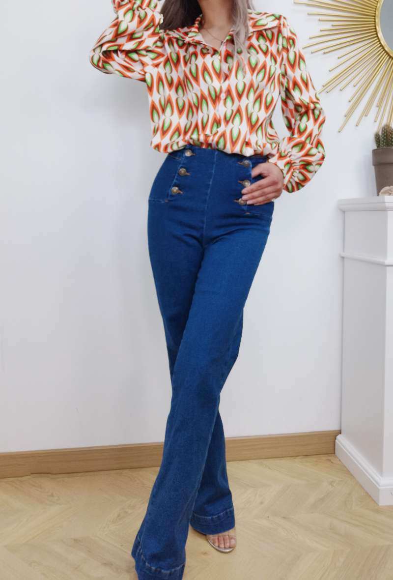 Wholesaler INSTA GIRL OUTLET - Printed shirt puffy sleeves