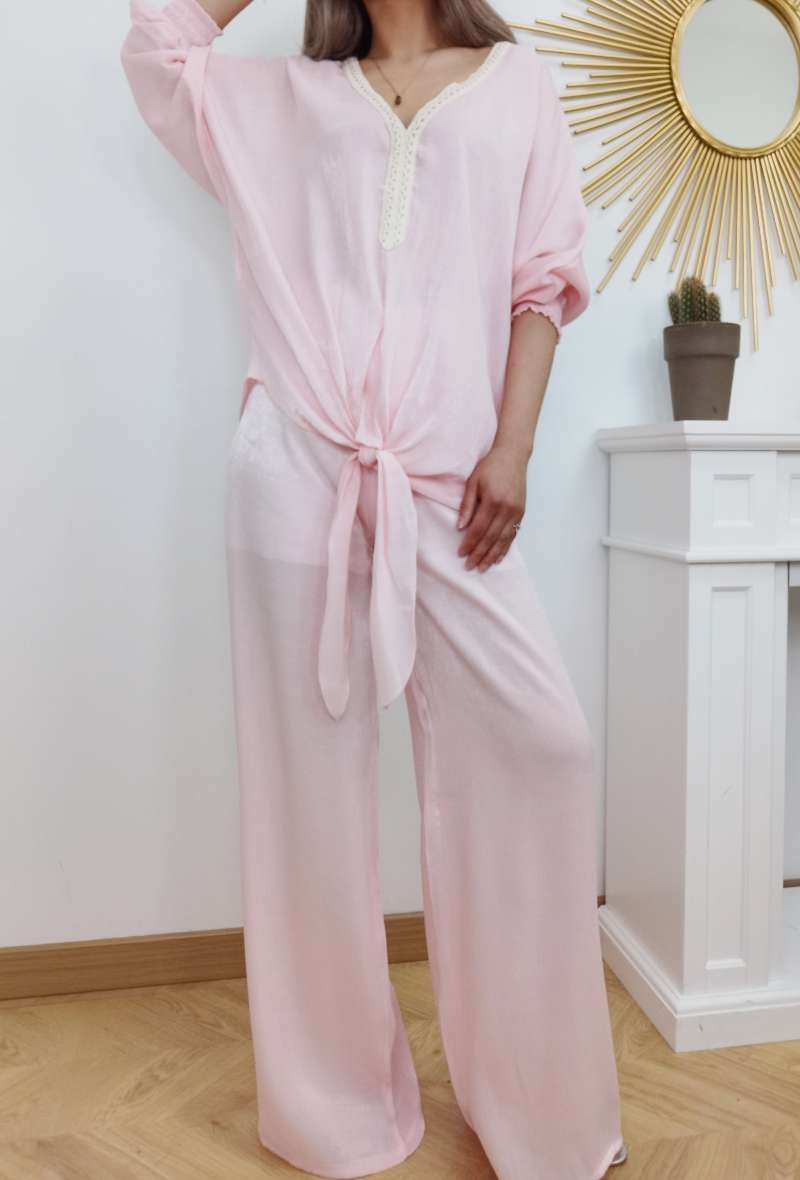 Wholesaler INSTA GIRL OUTLET - The blouse and wide trousers set