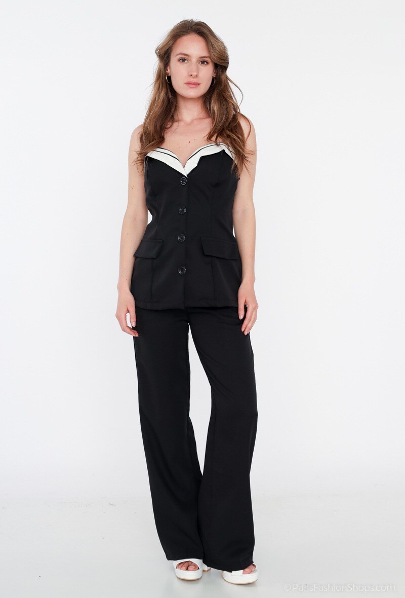 Mayorista INSTA GIRL OUTLET - El conjunto con top con puños y pantalones