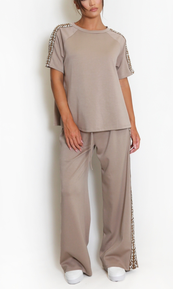 Wholesaler INSTA GIRL 1 - Leopard t-shirt and pants set