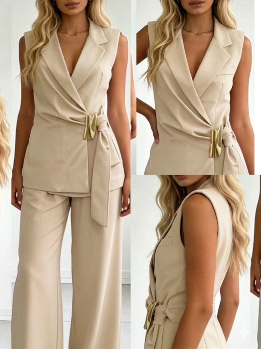 Mayorista INSTA GIRL - Conjunto de chaqueta sin mangas y pantalones