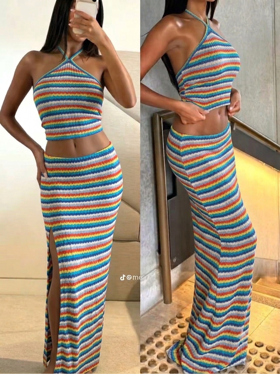 Grossiste INSTA GIRL - Ensemble top et jupe longue