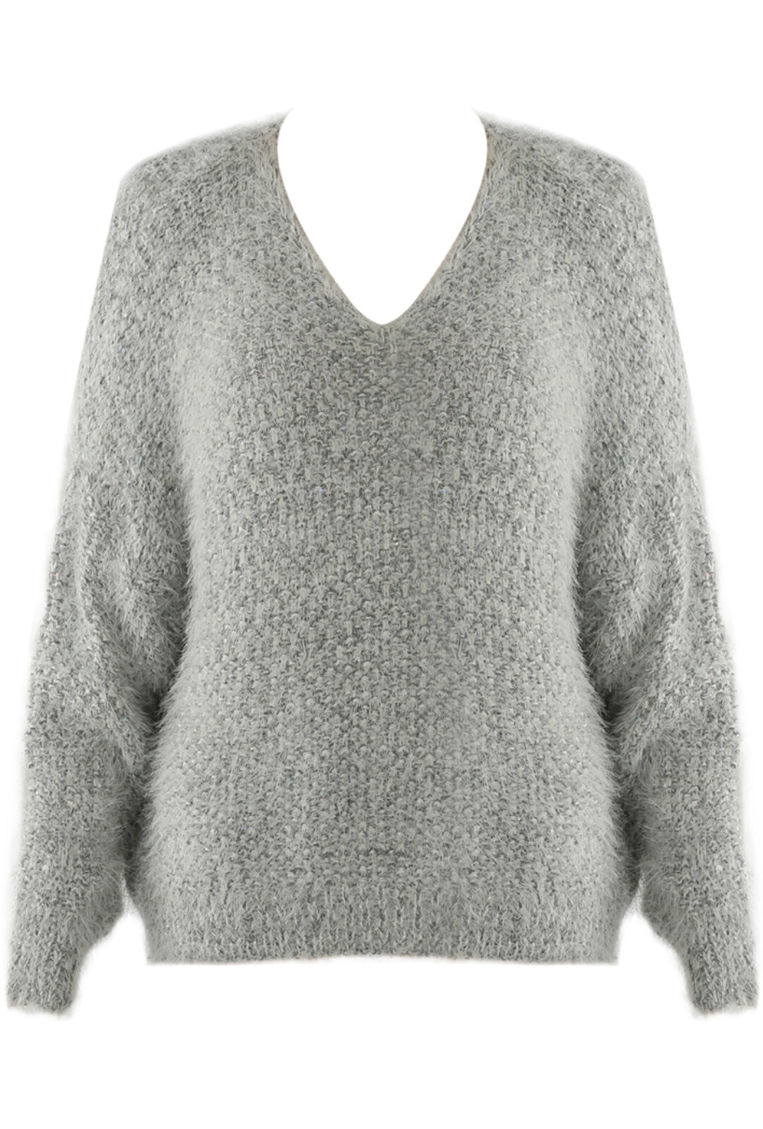 Wholesaler INSTA GIRL 1 - Soft Fluffy Knit V-Neck Sweater