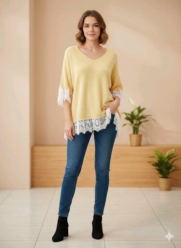 Grossiste INSTA GIRL - Pull en dentelle