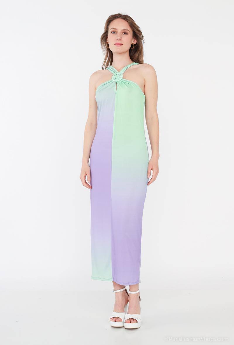 Mayorista INSTA GIRL OUTLET - Vestido bicolor, muy fluido, romántico, chic y a la moda
