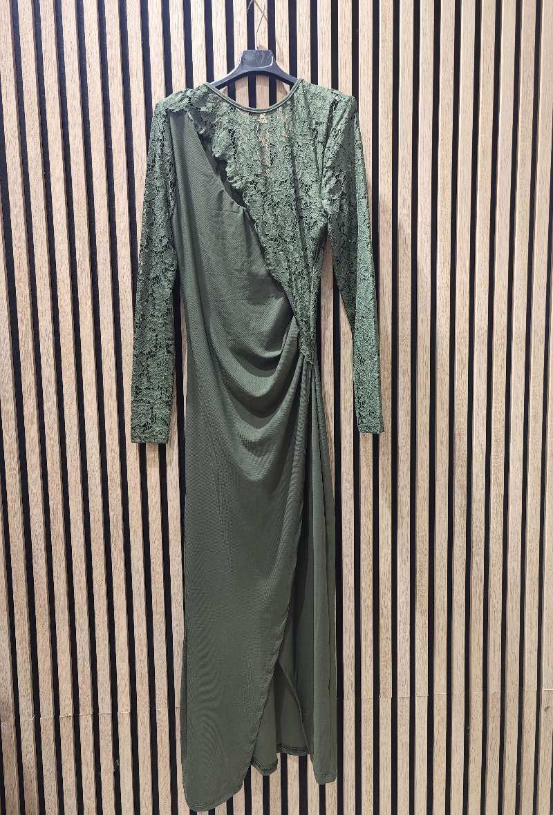 Mayorista INSTA GIRL OUTLET - Vestido de noche bimateria con mangas de encaje