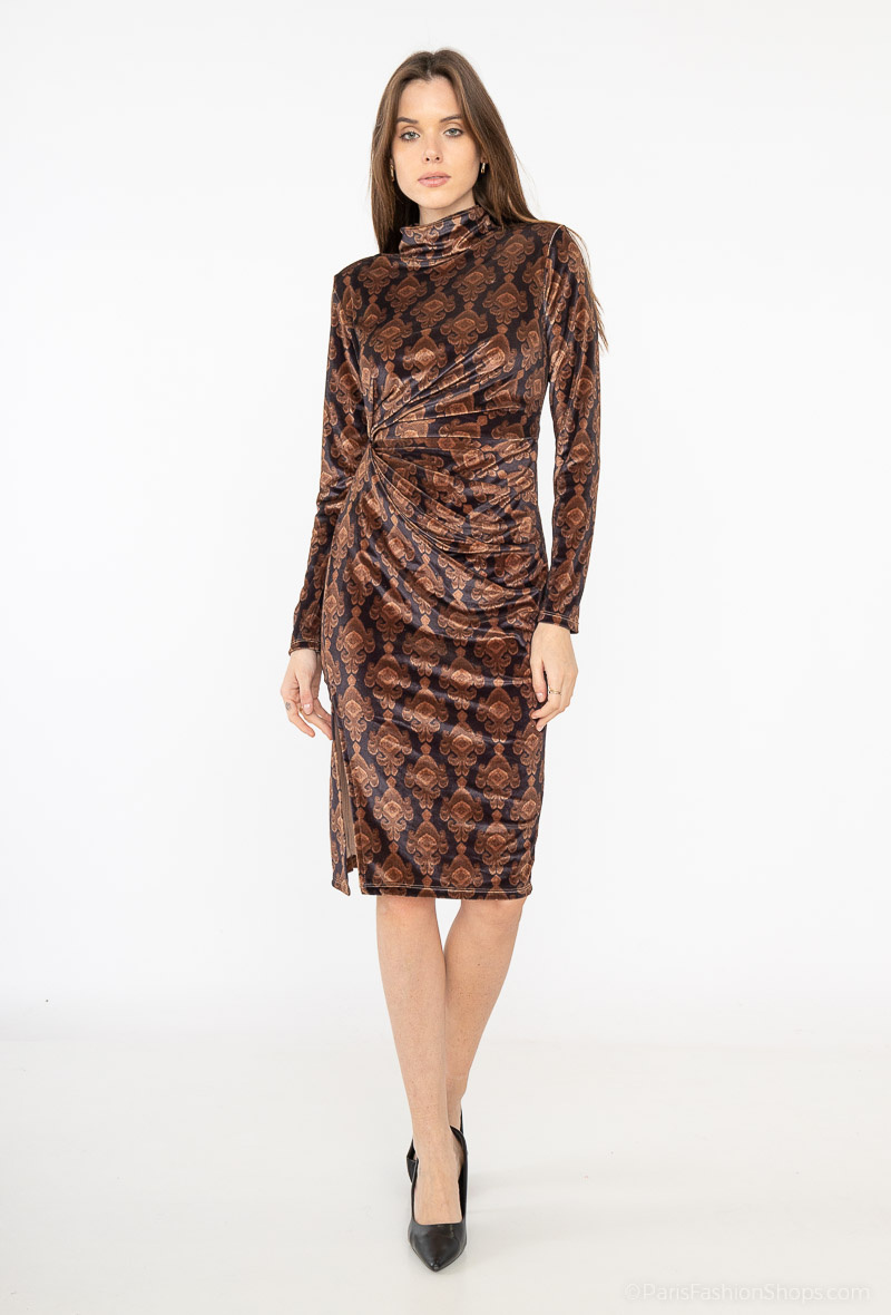 Mayorista INSTA GIRL OUTLET - Vestido de terciopelo estampado