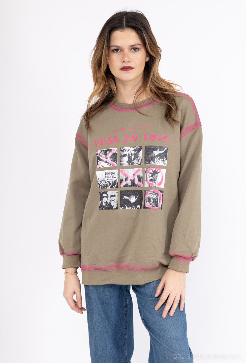 Grossiste Insta girl - Sweat imprimé