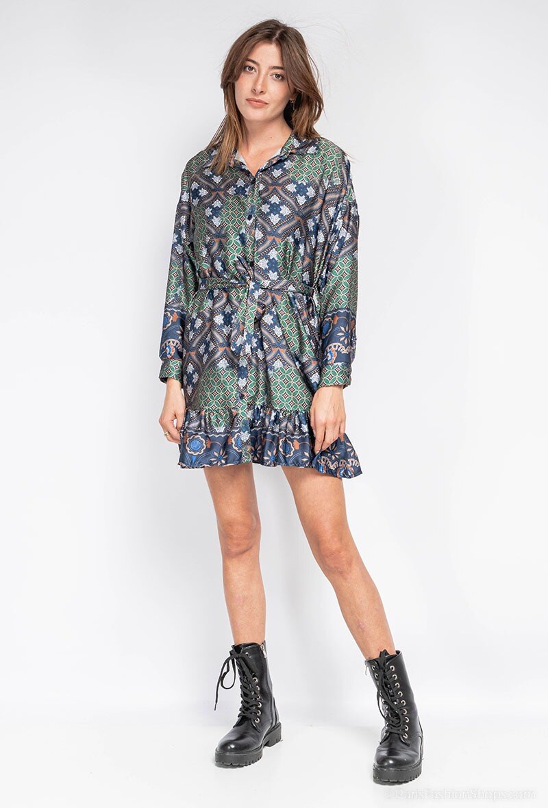 Wholesaler INSTA GIRL OUTLET - Printed satin tunic