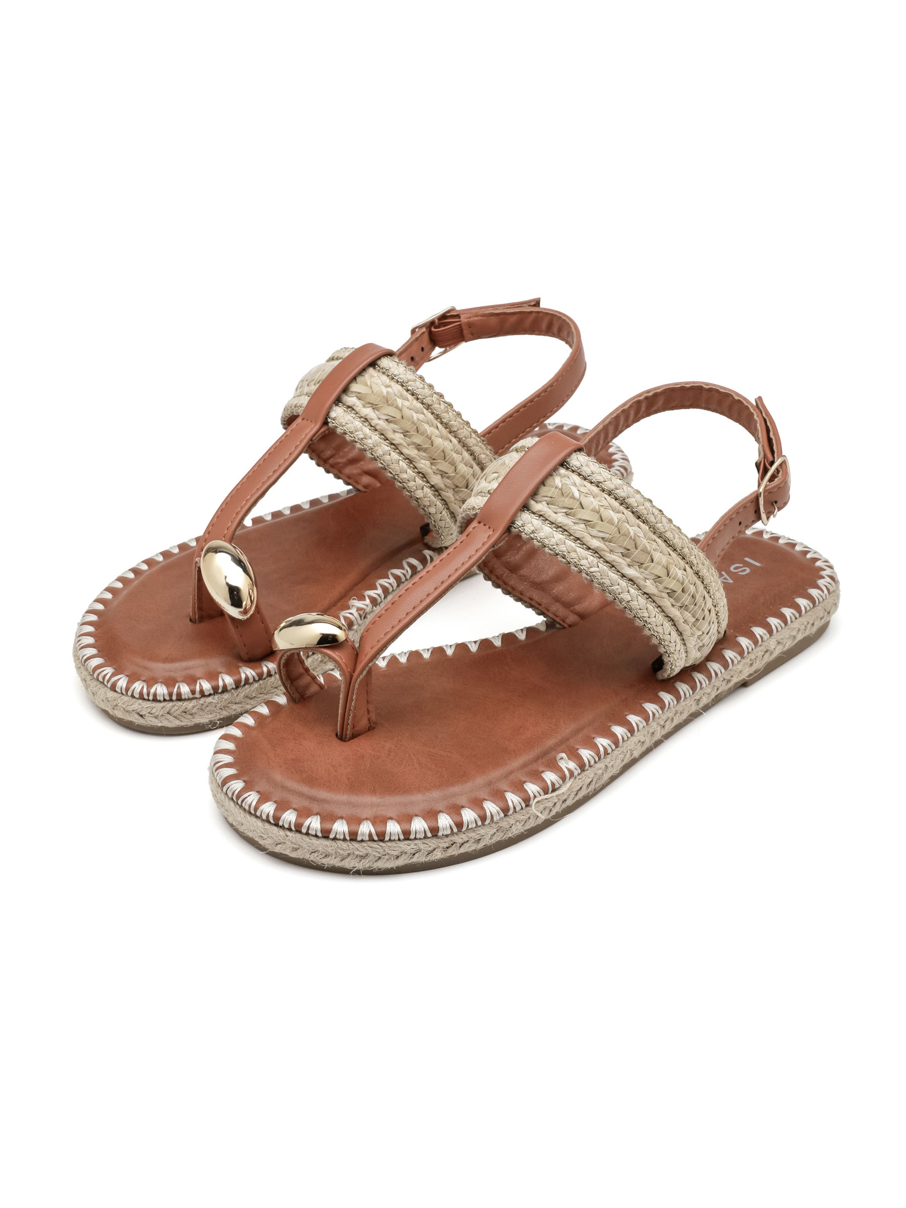 Grossista ISABAC - Sandalo infradito con fascia intrecciata - 3638