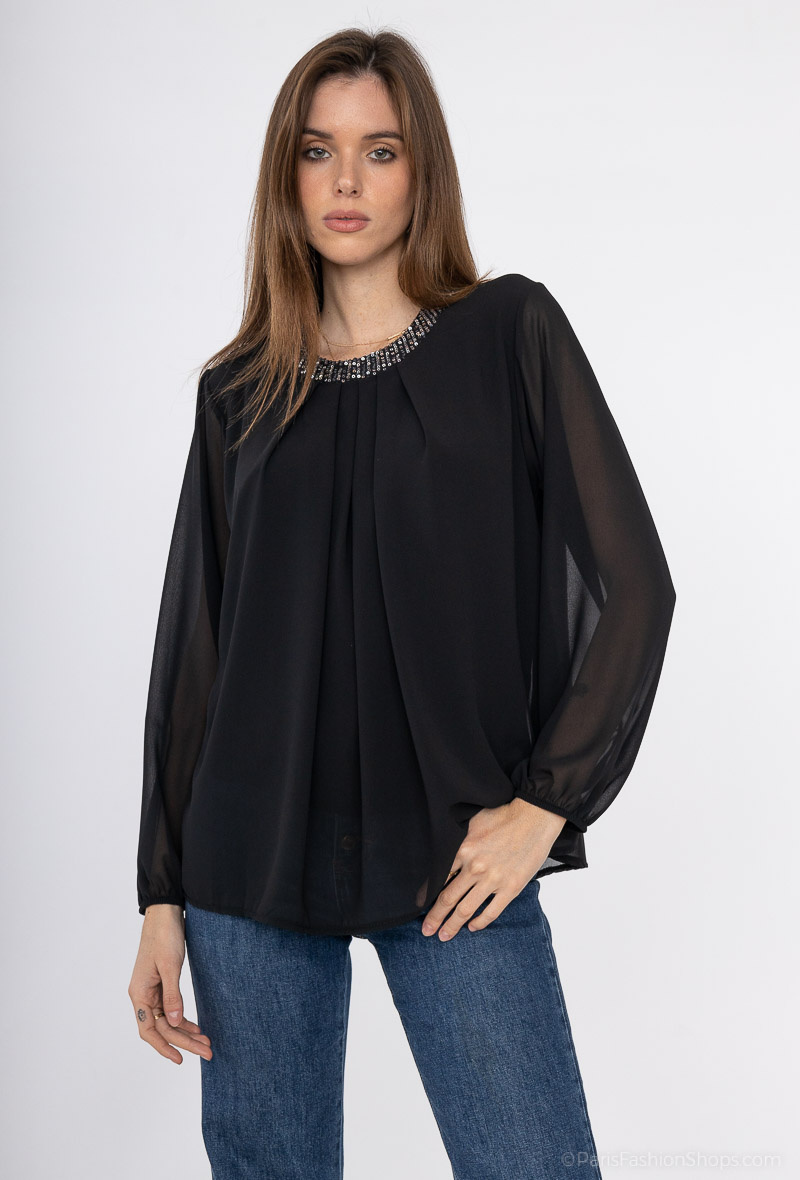 Grossiste ISSYMA - Blouse col brillant