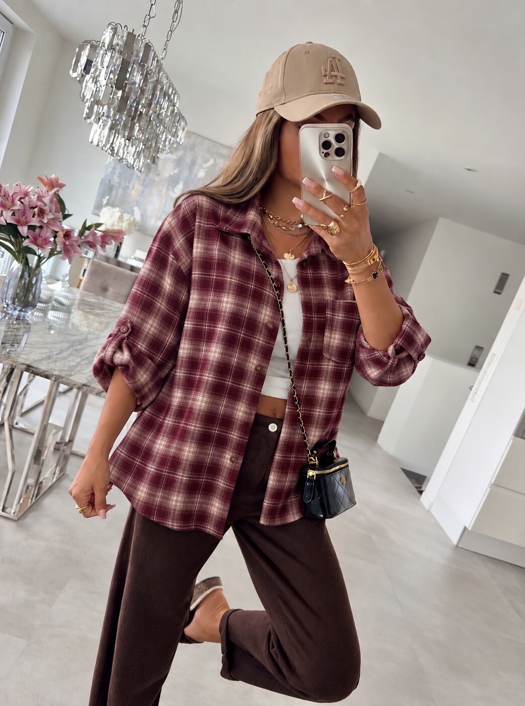 Wholesaler ISSYMA - Plaid shirt with front pockets and roll-up sleeves