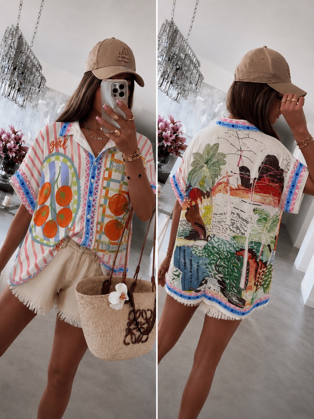 Mayorista ISSYMA - Camisa oversize con estampado de verano