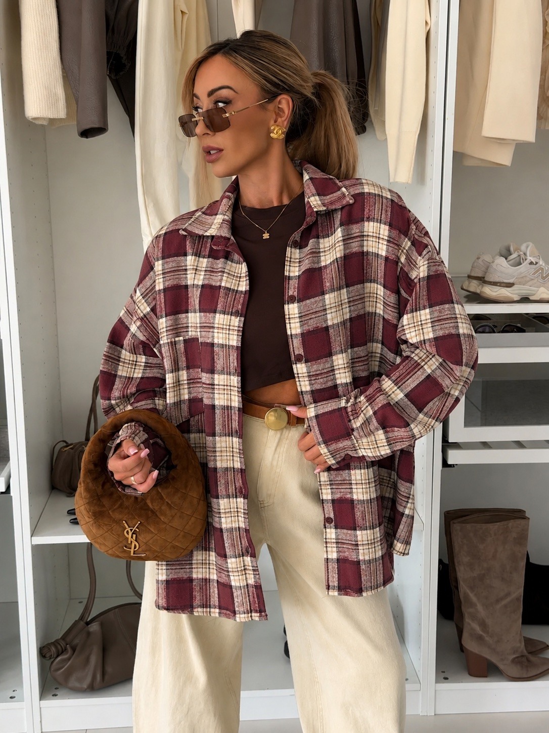 Mayorista ISSYMA - Camisa oversize de cuadros efecto franela
