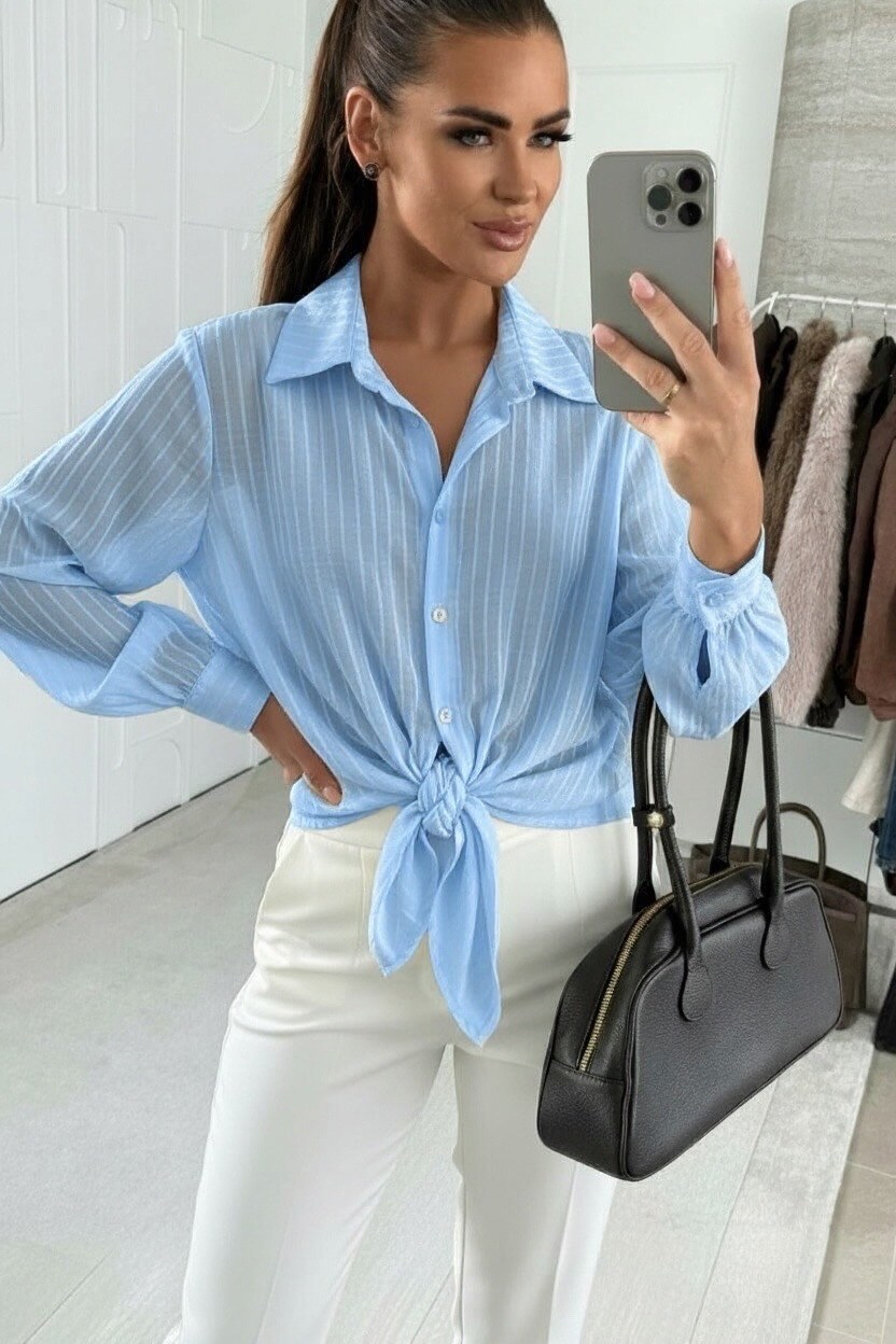 Chemise à Rayures New Look - Taille 8/10, Violette, Manches Longues, Neuve Avec étiquette
