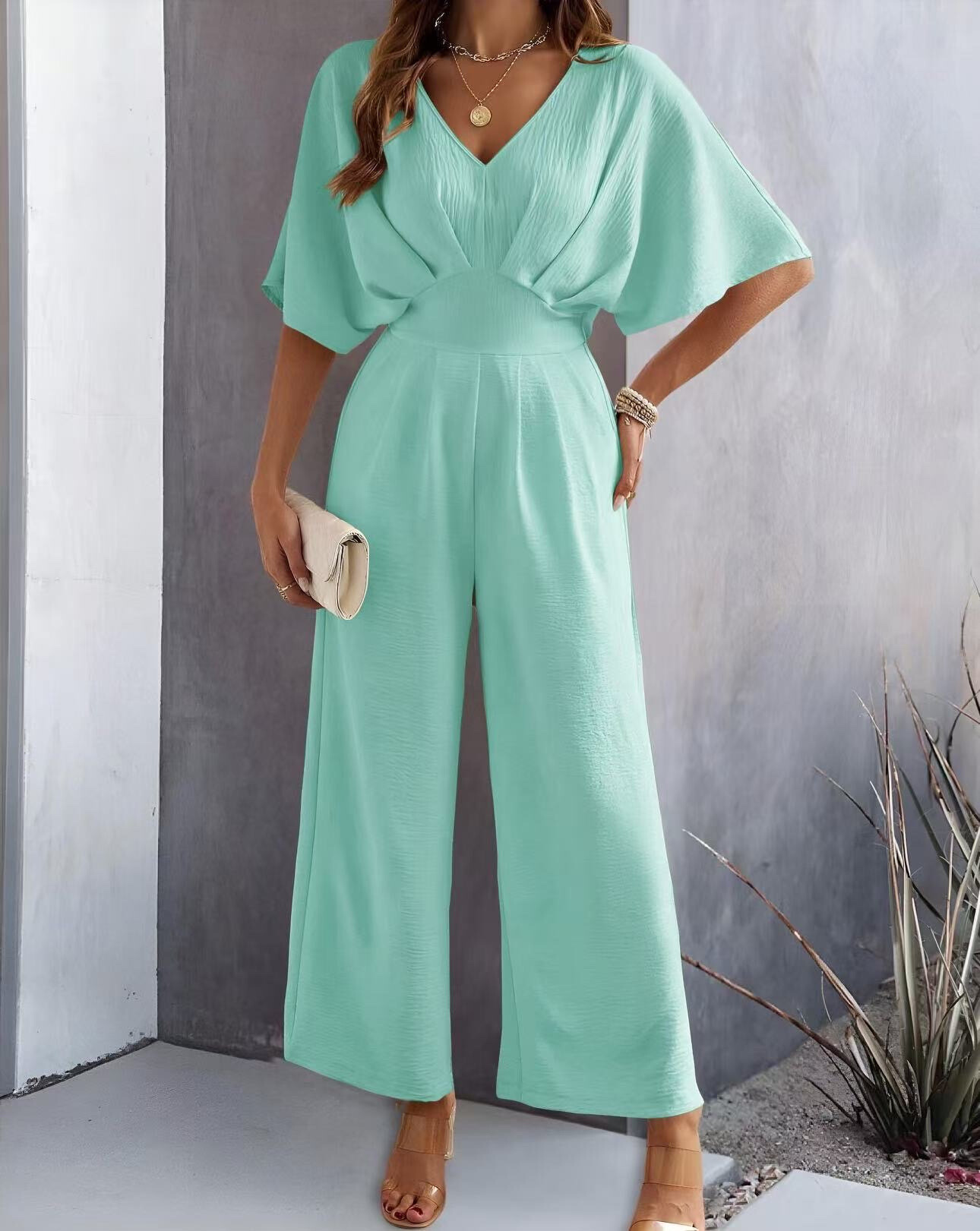 Mayorista ISSYMA - Combinación V -Neck con bolsillos de nudos en la parte posterior