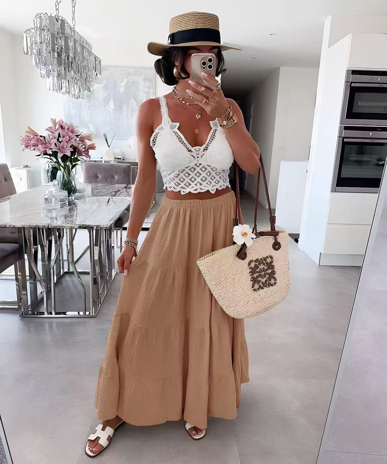 Wholesaler ISSYMA - Long cotton gauze skirt with elastic steering wheel