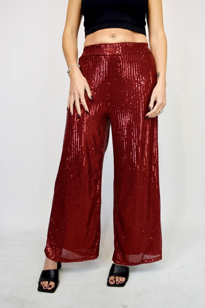 Grossiste ISSYMA - Pantalon à sequins brillants taille élastique