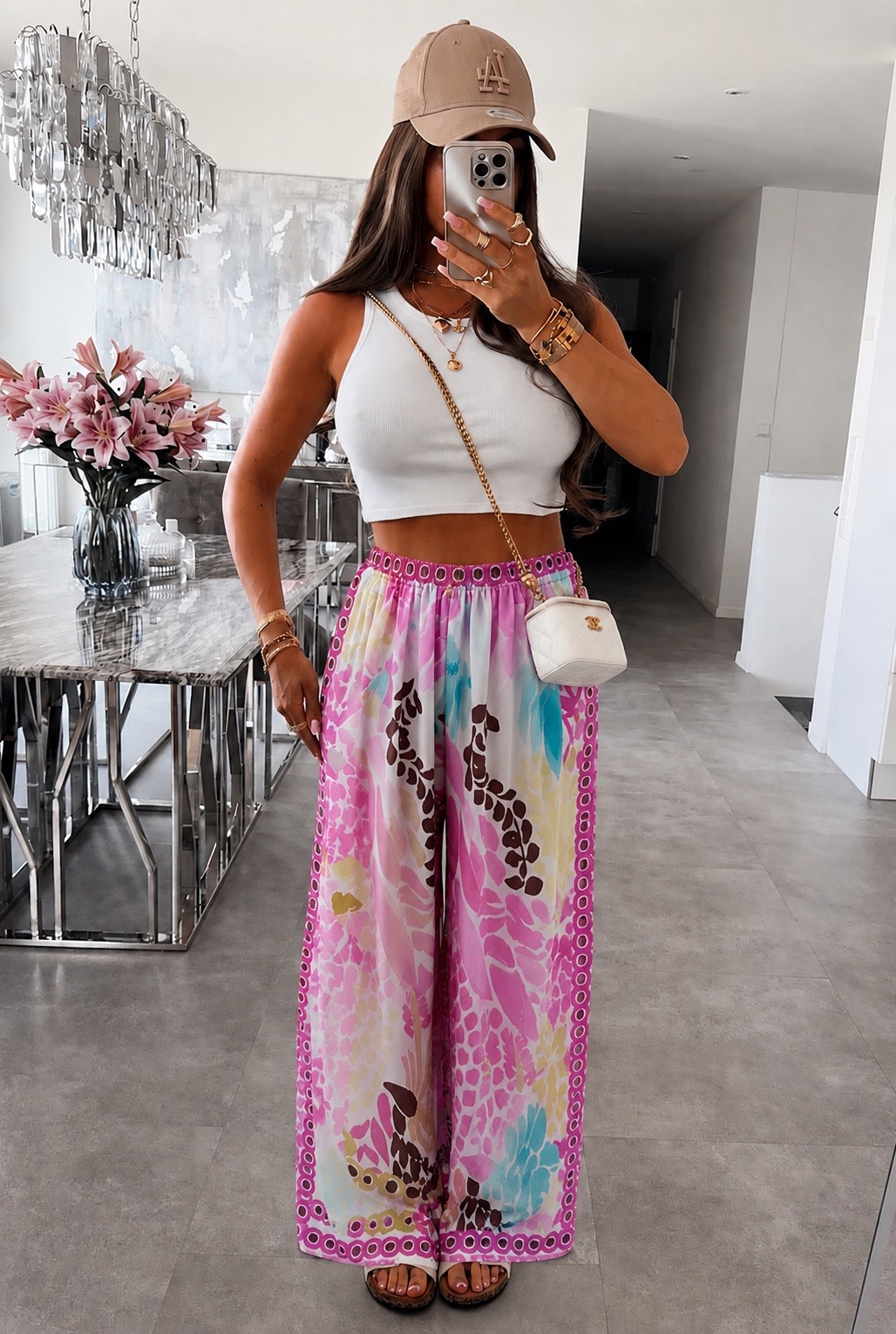 Grossista ISSYMA - Pantaloni ampi con stampa tropicale