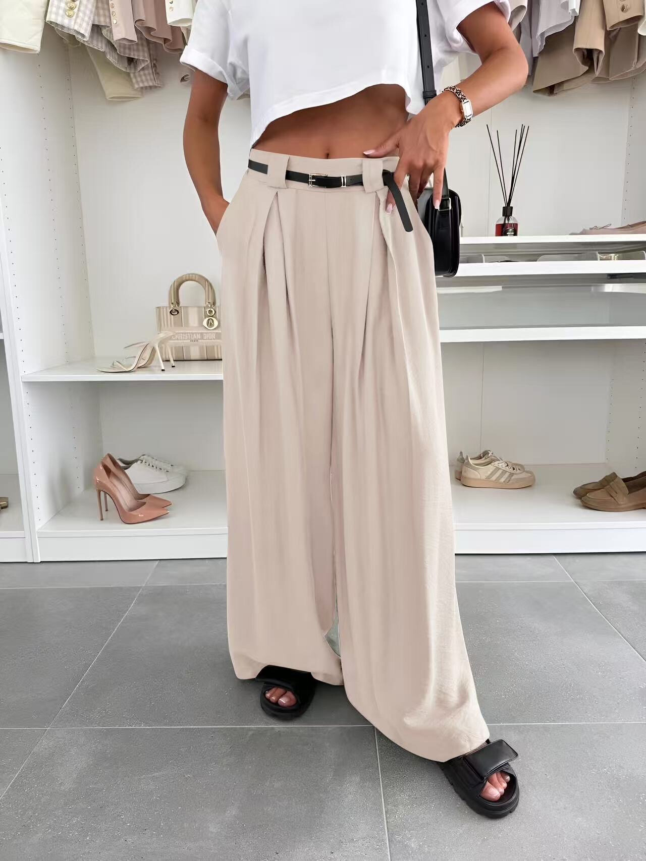 Grossiste ISSYMA - Pantalon large avec ceinture