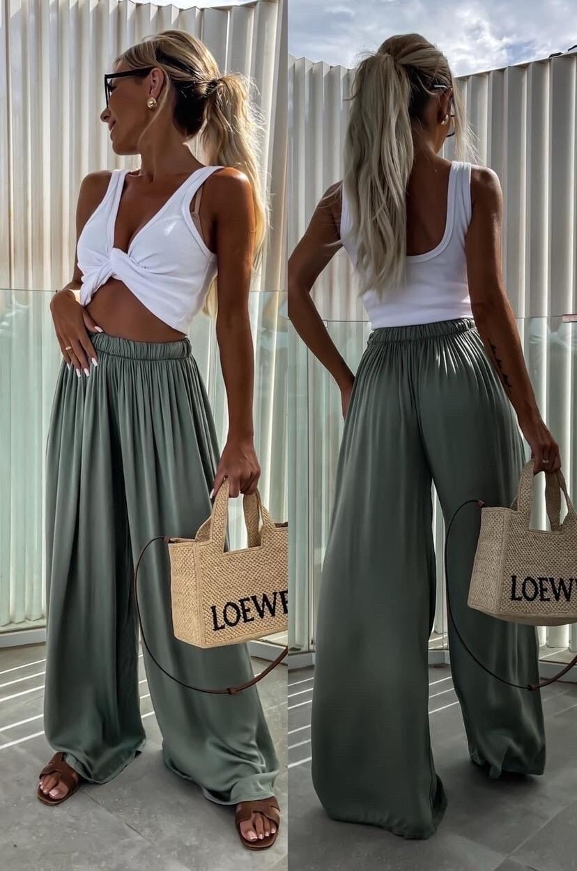 Mayorista ISSYMA - Pantalón ancho de viscosa con cintura elástica