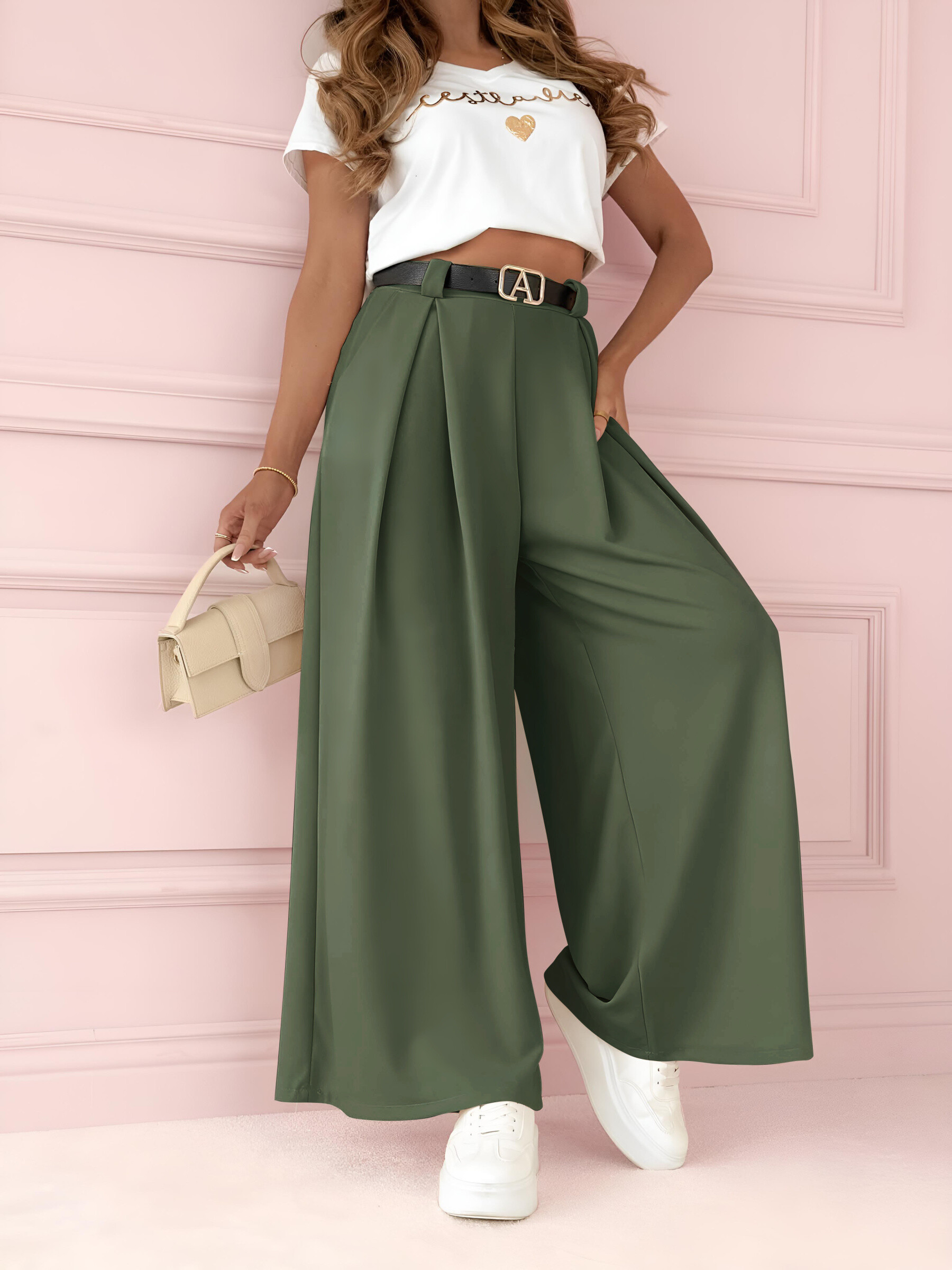 Grossiste ISSYMA - Pantalon large avec ceinture élegante