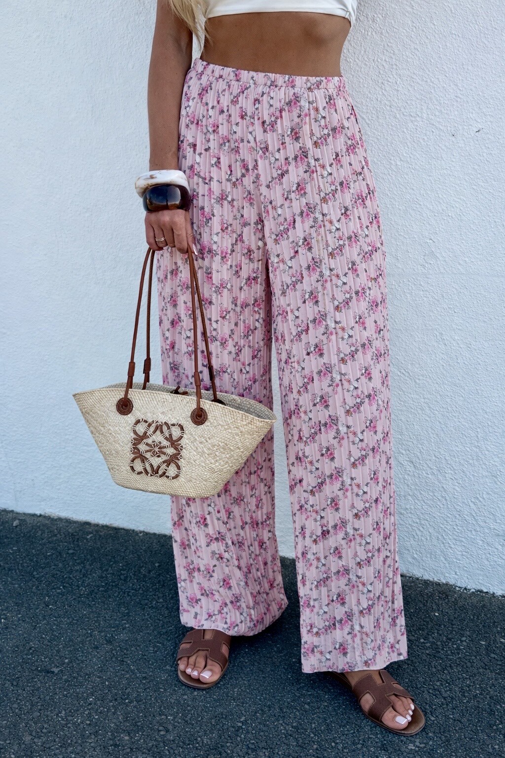 Grossista ISSYMA - Pantaloni plissettati con stampa floreale e foderati
