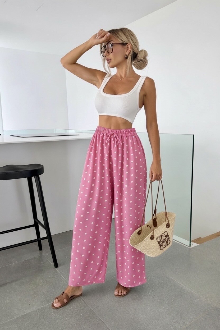 Grossista ISSYMA - Pantaloni con elastico in vita a pois
