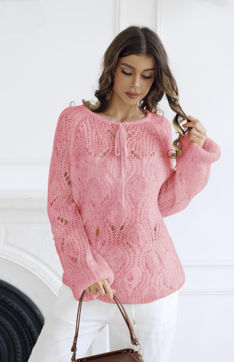 Grossiste ISSYMA - Pull en tricot textué avec détail noeud