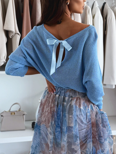Wholesaler ISSYMA - Fine knit sweater with open back knot