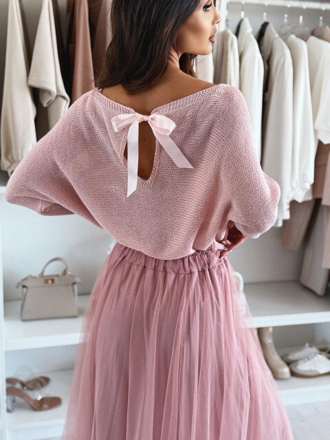 Wholesaler ISSYMA - Fine knit sweater with open back knot