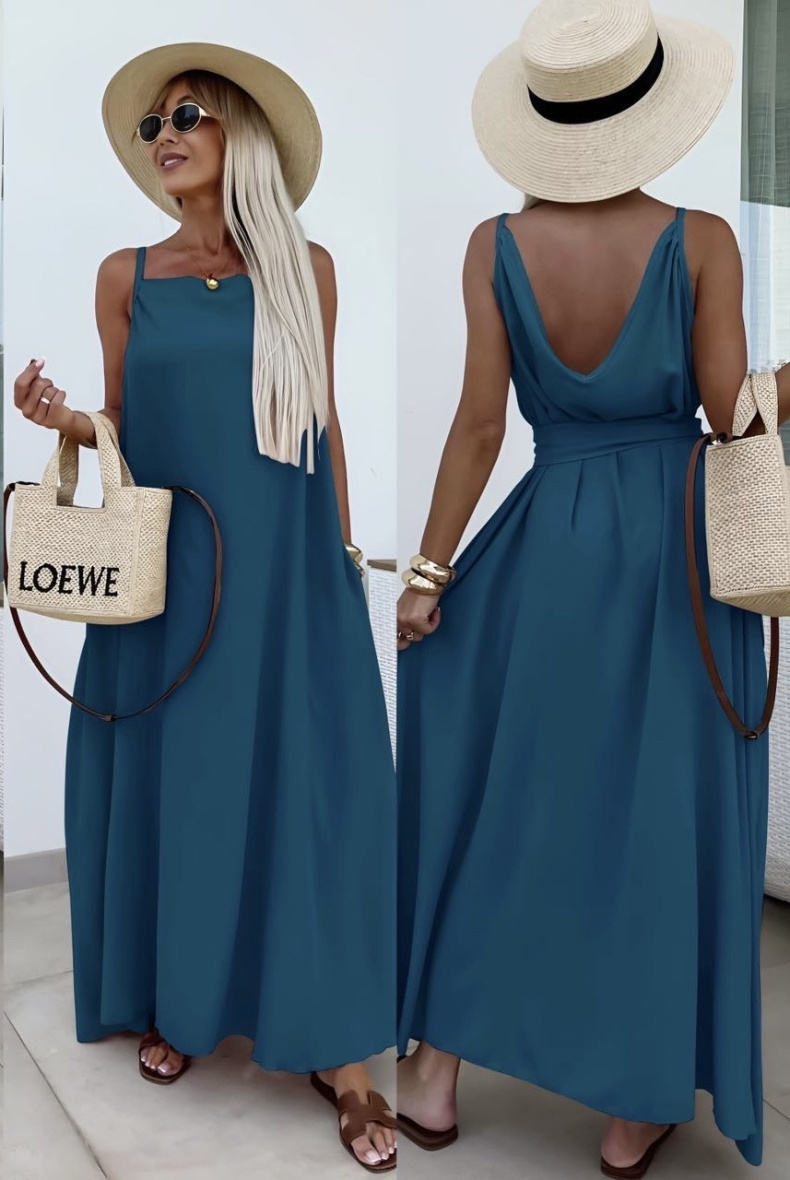 Wholesaler ISSYMA - Long V-back dress with straps