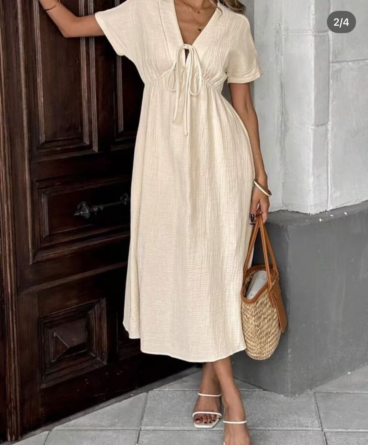 Mayorista ISSYMA - Vestido bohemio largo en una gasa de algodón