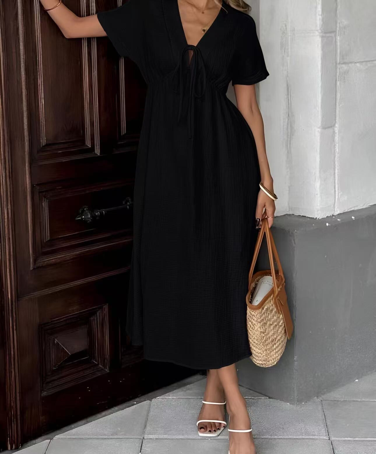 Mayorista ISSYMA - Vestido bohemio largo en una gasa de algodón