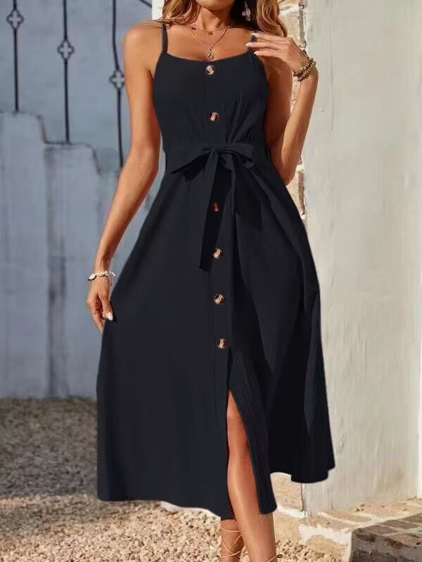 Wholesaler ISSYMA - Buttoned strap dress with link
