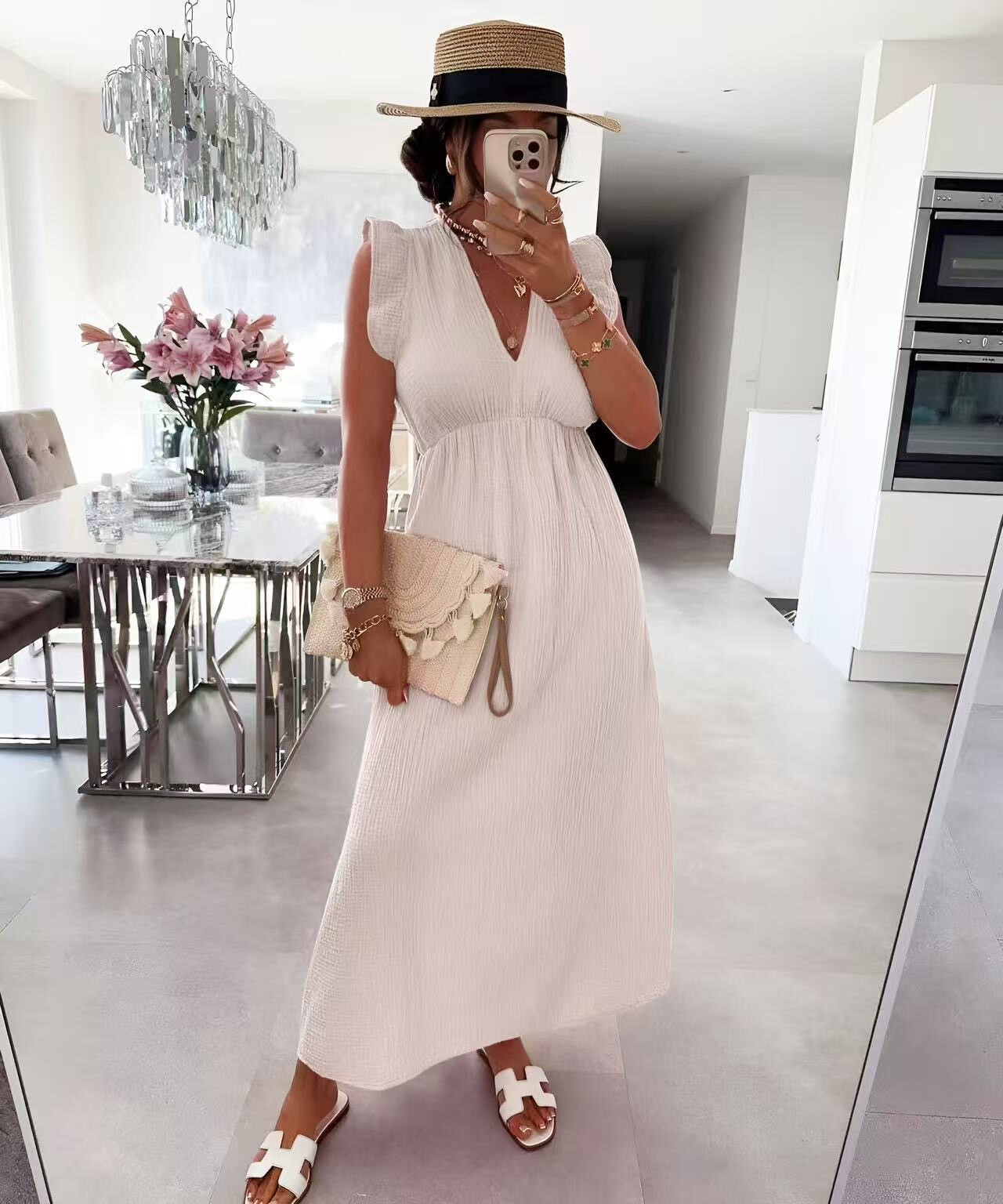 Wholesaler ISSYMA - Cotton gauze dress flying sleeves