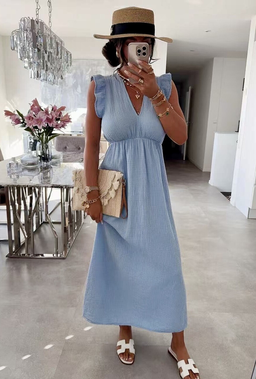 Wholesaler ISSYMA - Cotton gauze dress flying sleeves