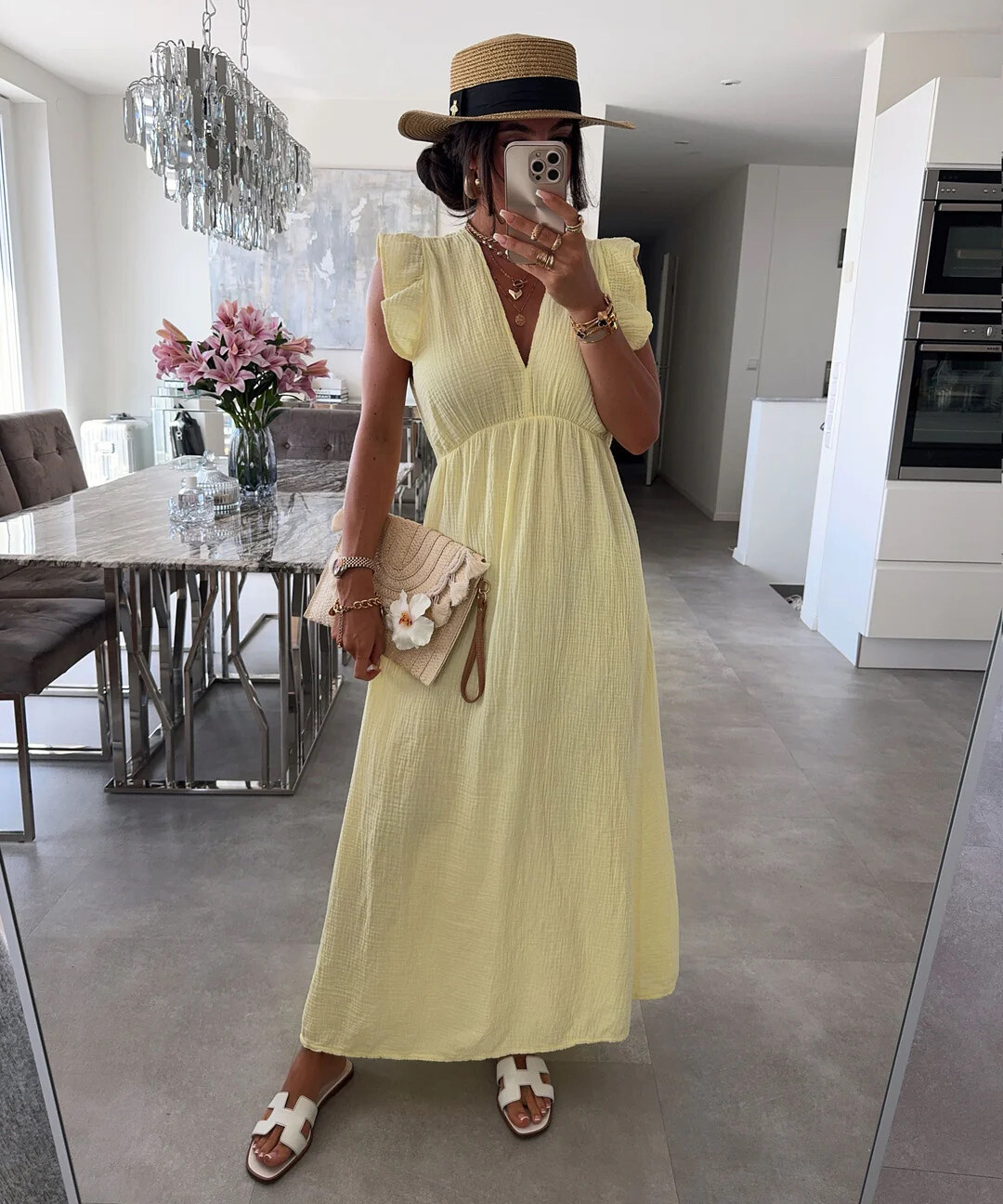 Wholesaler ISSYMA - Cotton gauze dress flying sleeves