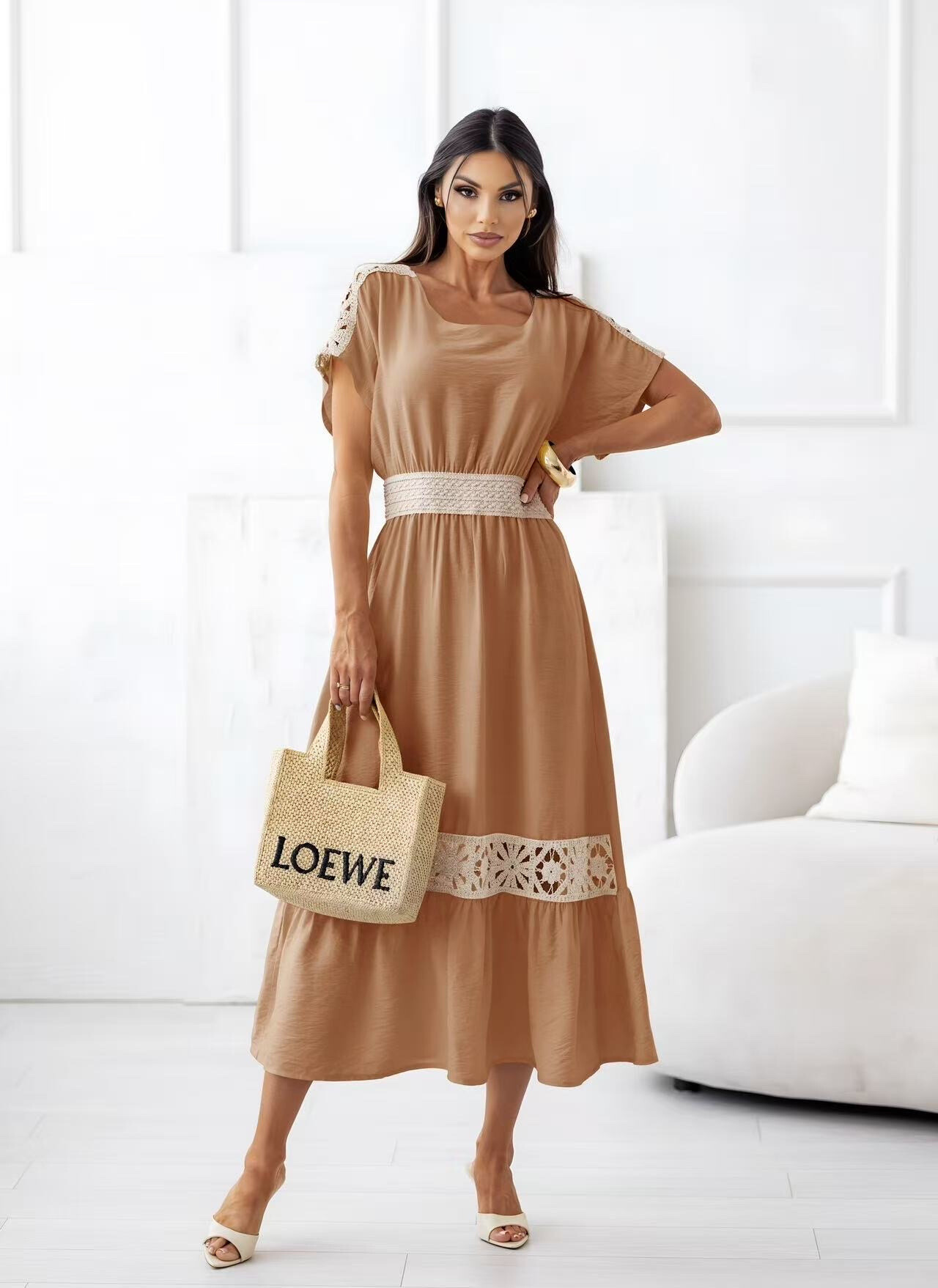 Wholesaler ISSYMA - Long bohemian Detail Crochet dress
