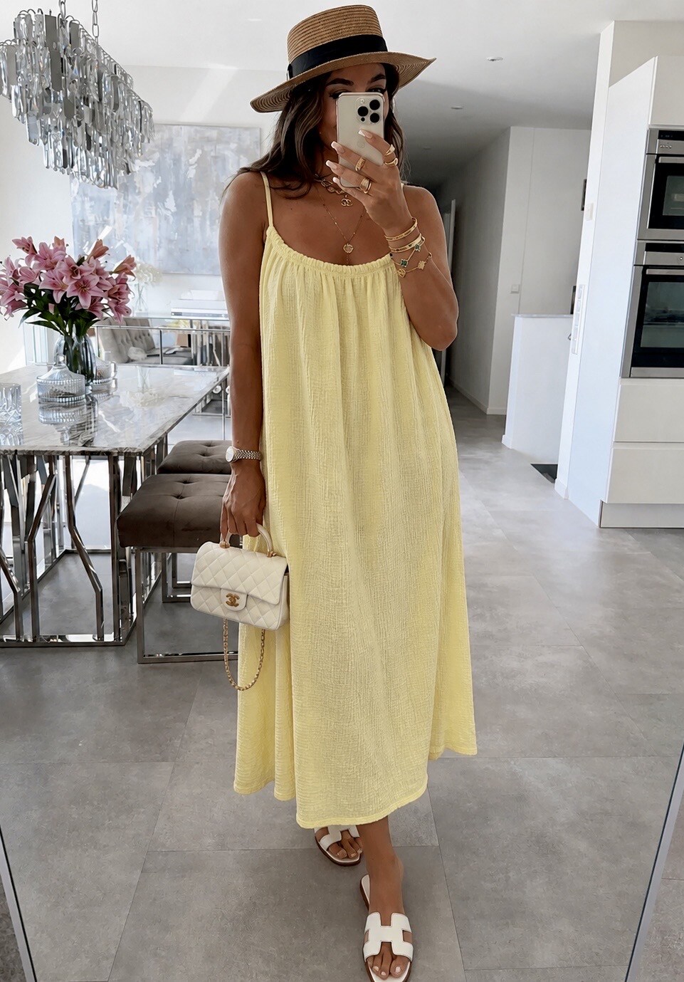 Großhändler ISSYMA - Langes Kleid aus Baumwollgaze mit Trägern