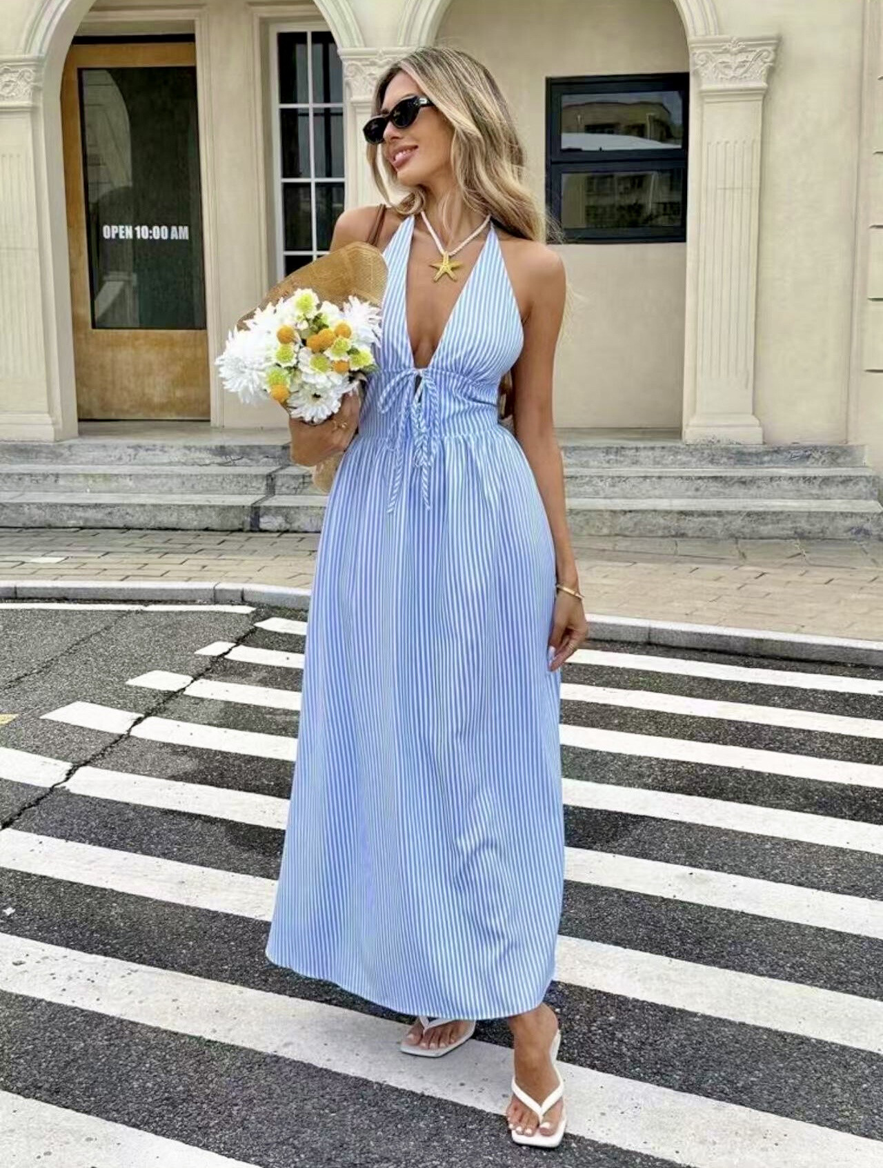 Striking dress with knots open back | Paris Fashion Shops