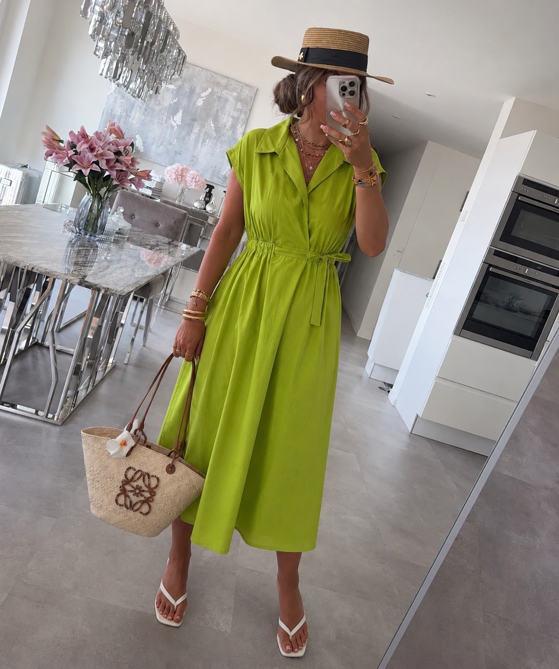 Mayorista ISSYMA - Vestido largo de algodón con cuello camisero