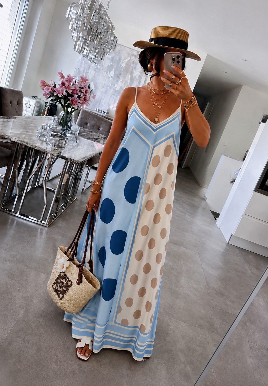 Großhändler ISSYMA - Fließendes, böhmisches Kleid mit Tupfenmuster